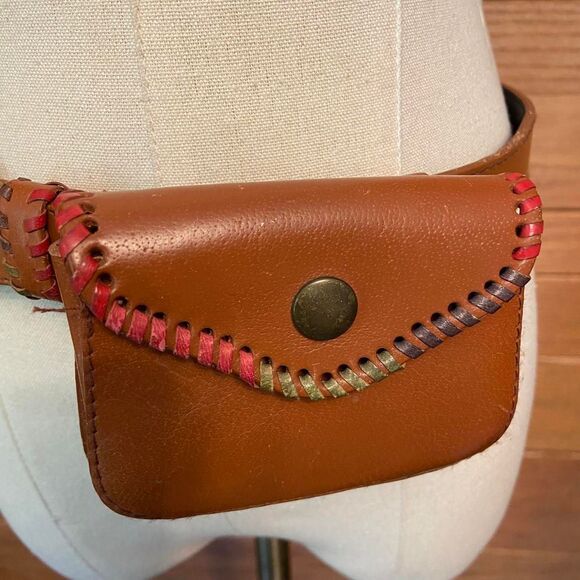 Vintage 80s 90s Liz Claiborne fanny pack faux leather belt main image 6